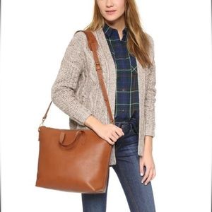 Madewell leather zip-top transport carryall tote bag